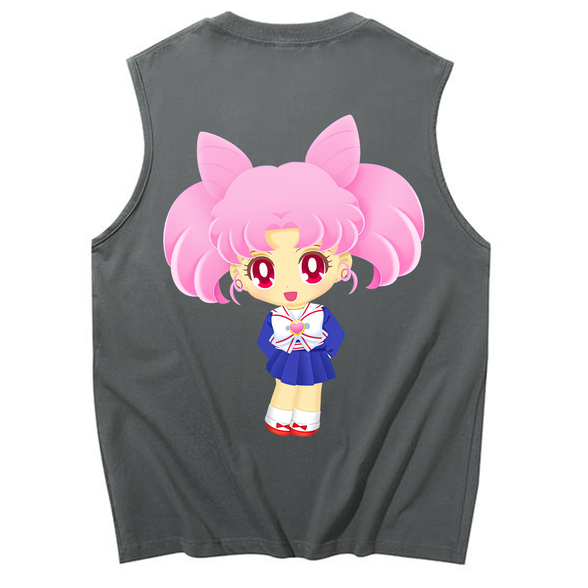 （画像用） 美少女戦士セーラームーン ちびうさ Sailor Moon Chibiusa Tsukino Usagi Small Lady Serenity コットン100％タンクトップ（背面プリント）